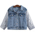 Unicorn Denim Jacket With Sequin Sleeves - Priority Shipping - Little Palace Store